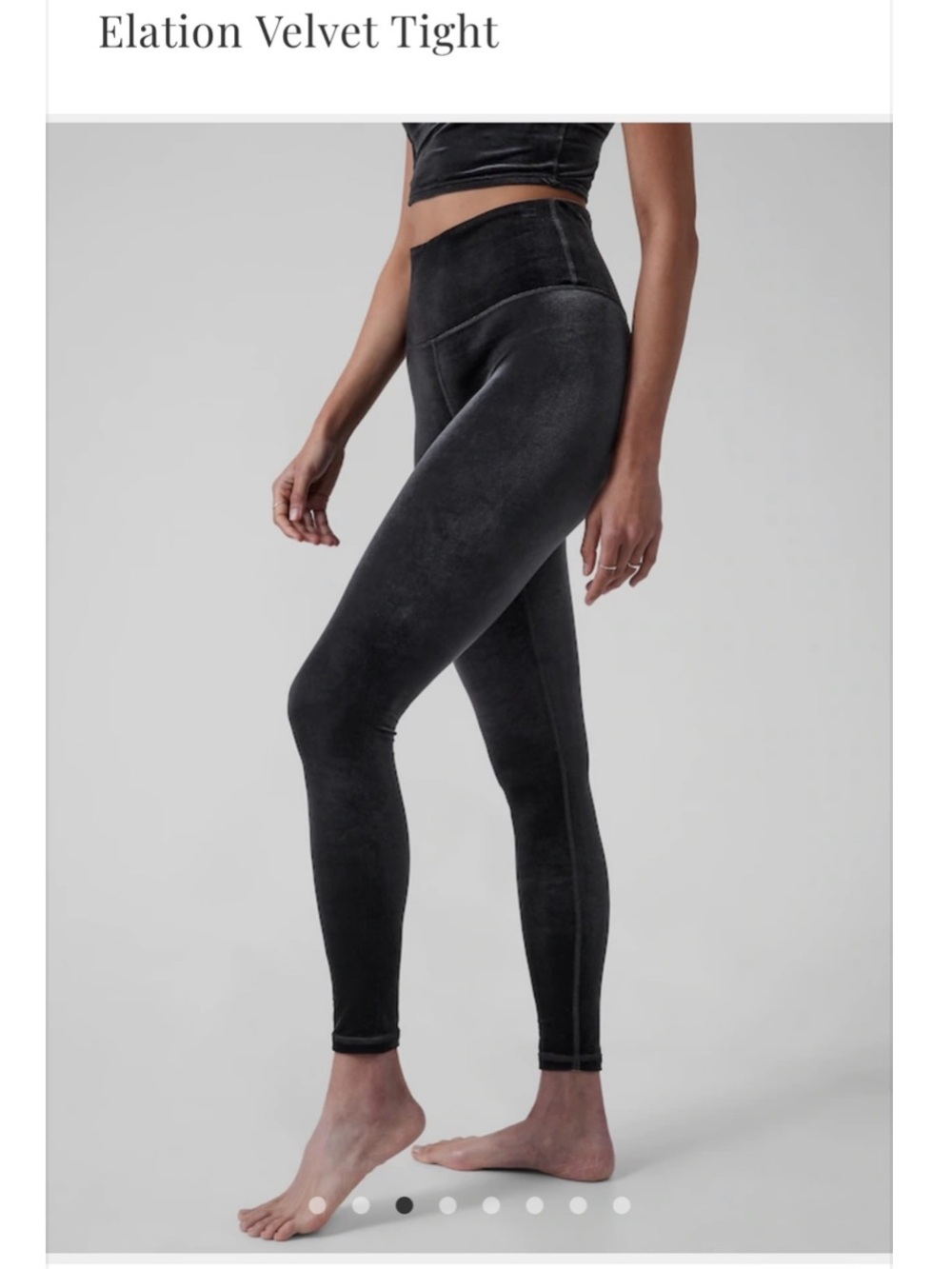 Athleta Black Velvet-Look High-Rise Leggings